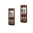 (Set of 2) Corner Curio Cabinet in Chocolate Cherry