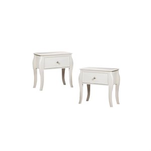 (set of 2) 1 drawer nightstand in white 