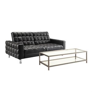 2 piece modern living room set with sofa and coffee table