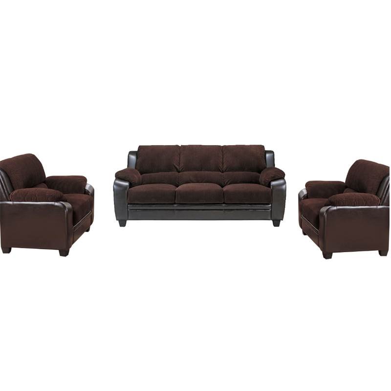 3 Piece Sofa Set With Set Of 2 Accent Chair And Sofa In