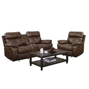 3 piece living room set with coffee table and reclining sofa set