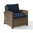 3 Piece Wicker Patio Sofa Set with Loveseat and Arm chair with Coffee Table in Blue