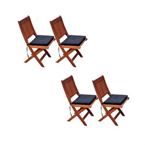 (set of 4) folding patio dining chair in cinnamon
