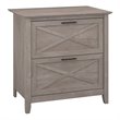 3 Piece Storage Office Set Bookshelf and 3 File Cabinet in Washed Gray 