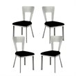 Home Square Contemporary Metal Dining Chairs in Silver/Black (Set of 4) 