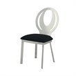 (Set of 4) Dining Chairs in Chrome and Black 
