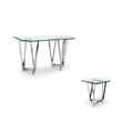 2 Piece Glass Square Octagonal Console and End Table in Clear