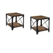 (Set of 2) Rectangular End Table in Distressed Natural Pine