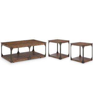 3 piece coffee table and end table set in bourbon