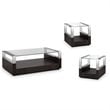 3 Piece Coffee and End Table Set in Graphite Glass
