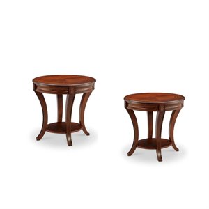 (set of 2) oval end table in cherry
