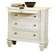 Set of 2 White Night Stand with Pull Out Shelf