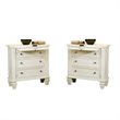 Set of 2 White Night Stand with Pull Out Shelf