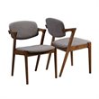 3 Piece Mid Century Modern Dining Set in Dark Walnut
