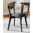 5 Piece Mid Century Modern Dining Table and 4-Chair Set in Dark Walnut