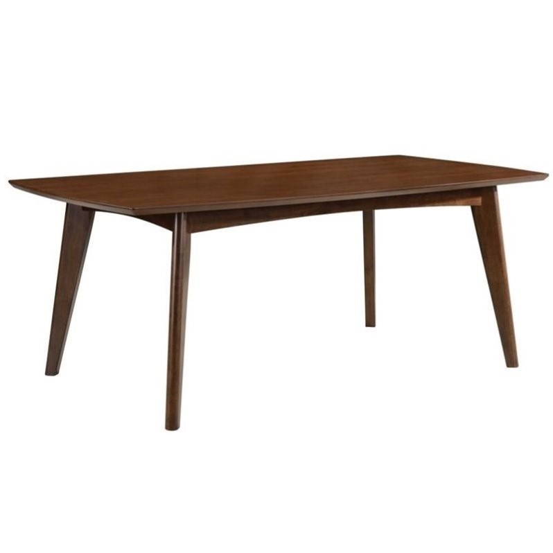 5 Piece Mid Century Modern Dining Table and 4-Chair Set in Dark Walnut