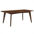 5 Piece Mid Century Modern Dining Table and 4-Chair Set in Dark Walnut