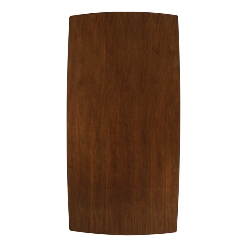 5 Piece Mid Century Modern Dining Table and 4-Chair Set in Dark Walnut