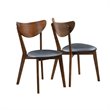 5 Piece Mid Century Modern Dining Table and 4-Chair Set in Dark Walnut