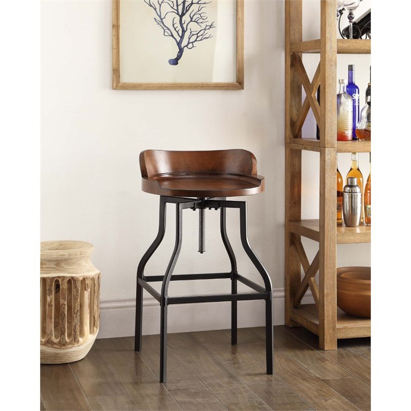 Three Piece Counter Height Bar Table with Adjustable Bar Stools Set