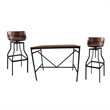 Three Piece Counter Height Bar Table with Adjustable Bar Stools Set