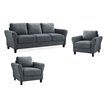 Set of 3 Sofa and Accent Chairs in Gray 