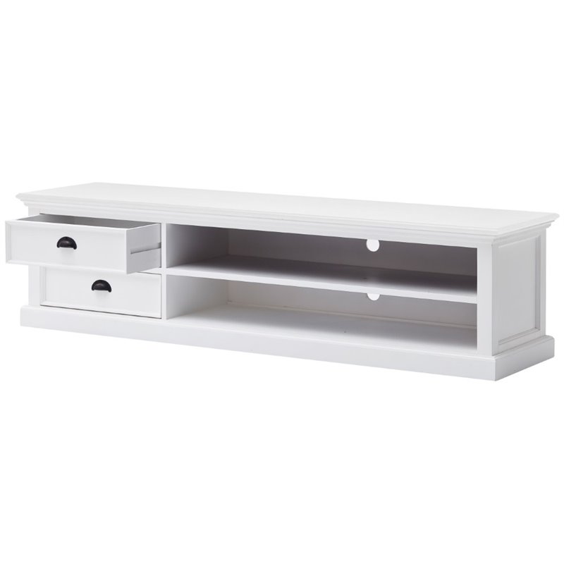 2 Piece Large Entertainment Unit and Bookcase in White