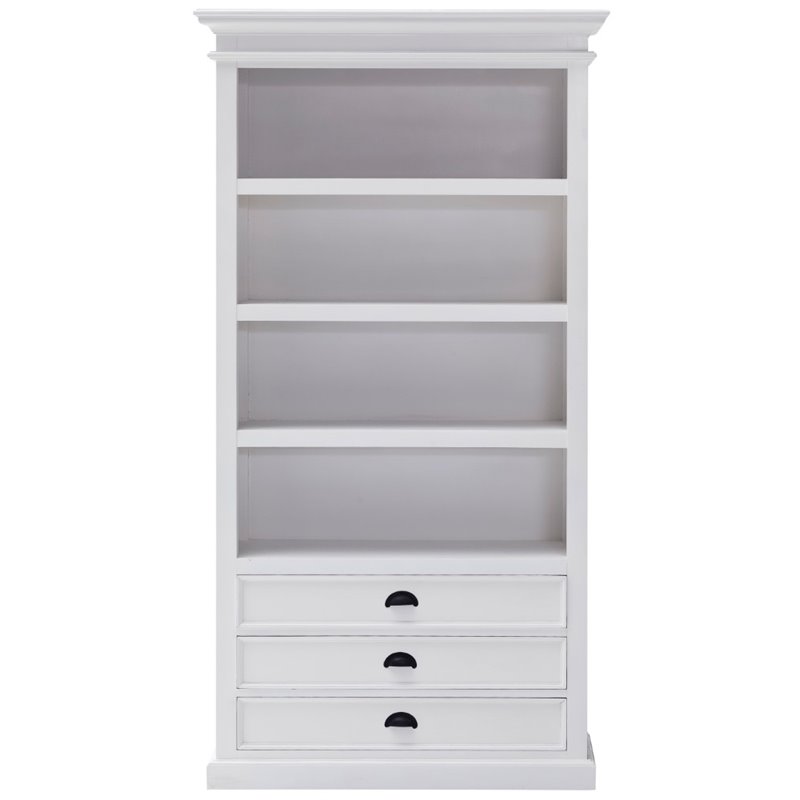 2 Piece Large Entertainment Unit and Bookcase in White