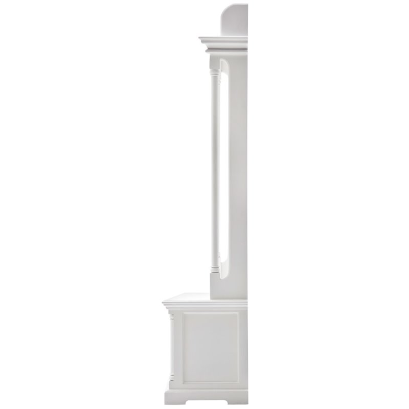 2 Piece Console Table and Hall Tree with Storage in White