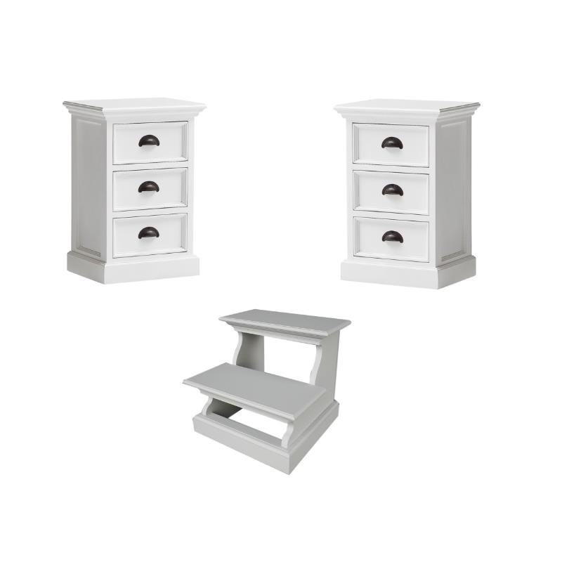 3 Piece Set Bedside Drawer and Bed Step