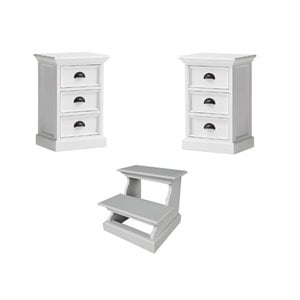 3 Piece Set Bedside Drawer and Bed Step
