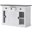 Set of 2 Storage Kitchen Buffet with Drawers and Sliding Door in White