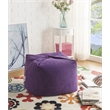 Set of 2 Pouf Purple Beanbag Microplush 3 in 1 Ottoman Chair Pillow