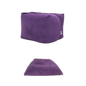 set of 2 pouf purple beanbag microplush 3 in 1 ottoman chair pillow
