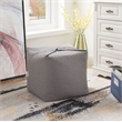 Set of 2 Magic Pouf Grey Linen Beanbag 3 in 1 Ottoman Chair Pillow