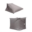 Set of 2 Magic Pouf Grey Linen Beanbag 3 in 1 Ottoman Chair Pillow