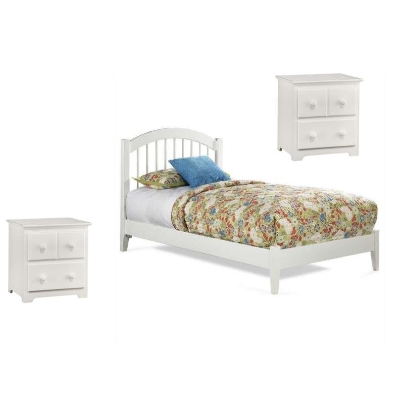 Home Square2 Piece Kids Bed And Set Of 2 Nightstand Set In White Dailymail