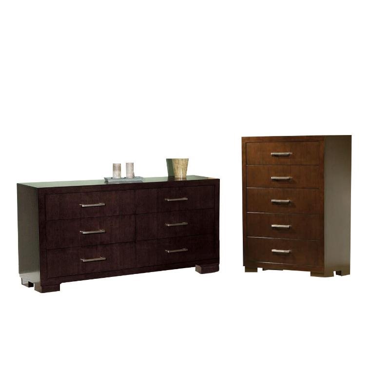 2 Piece Chest and Drawer Set in Dark Cappuccino