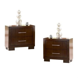 (Set of 2 ) 2 Drawer Nightstand in Dark Cappuccino