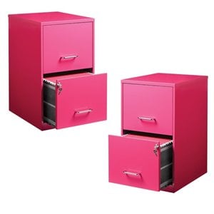 value pack (set of 2) 2 drawer file cabinet in pink