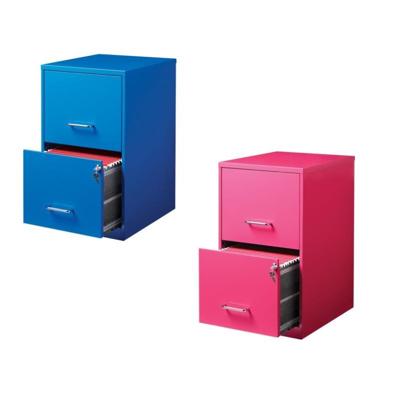 Drawer File Cabinet In Blue And Pink, Pink File Cabinet