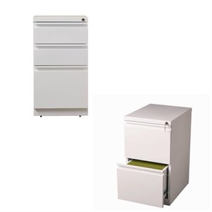 value pack (set of 2) drawer mobile filing cabinet in white