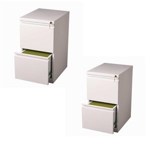 value pack (set of 2) 2 drawer mobile file cabinet in white