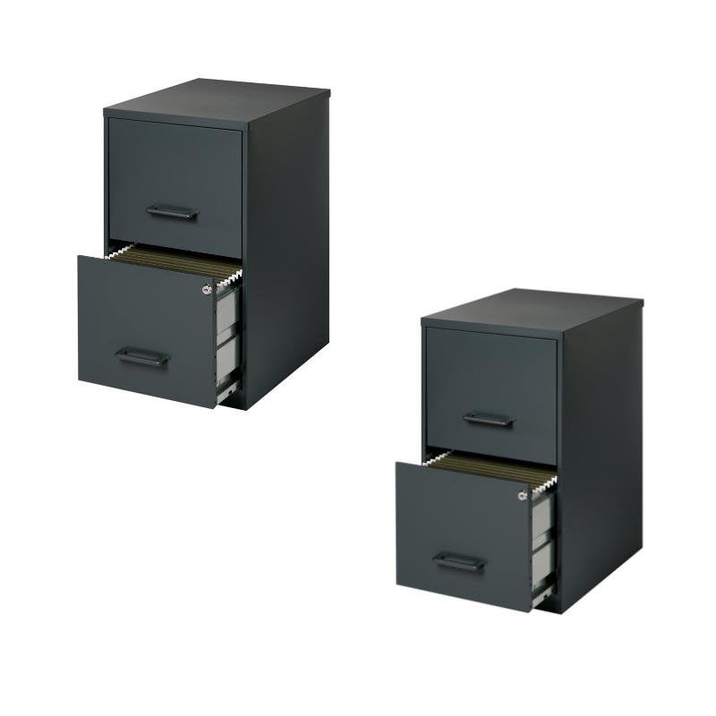 Value Pack (Set of 2) 2 Drawer Letter File Cabinet in Black