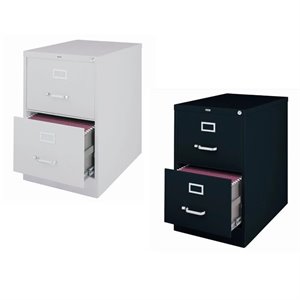 Value Pack (Set of 2) Drawer Legal File Cabinet in Gray and Black