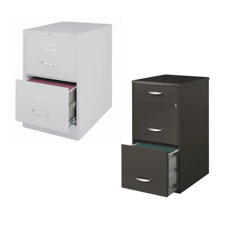 (Value Pack) 2 Drawer File Cabinet and 3 Drawer File Cabinet Set