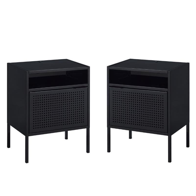 Set Of 2 Nightstand With Usb Port In Black 1953641 Pkg