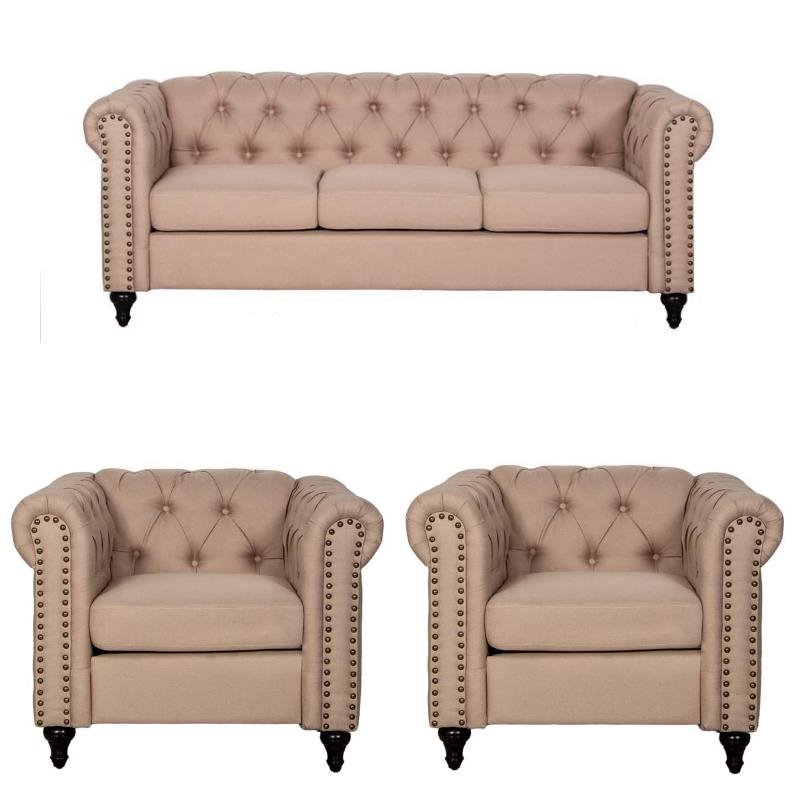3 Piece Sofa Set With Seater And