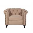 3 Piece Living Room Sofa Set with Sofa Loveseat and Armchair in Beige
