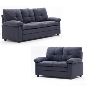 home square 2 piece cushioned sofa set with 74